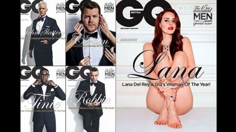 The covers of GQ Magazing featuring a naked Lana Del Ray